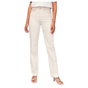 Abercrombie & Fitch Women's Cream Straight Leg Jeans